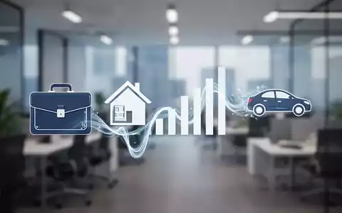Eine grafische Darstellung, die ein Haus, ein Auto und eine Aktentasche zu einem einzigen, vereinfachten Symbol verschmelzen lässt. - Foto: über boerse-global.de