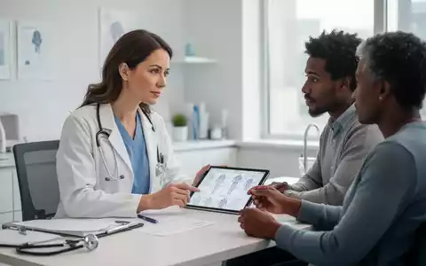 Eine Ärztin berät einen Patienten in einem modernen Büro, symbolisch für die Forderung nach Ernährungsberatung als Kassenleistung. - Foto: über boerse-global.de