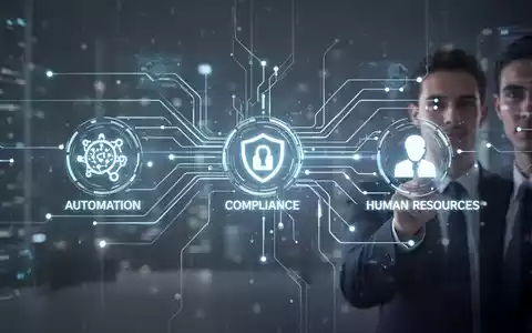 Abstrakte Darstellung des digitalen Onboardings mit leuchtenden Linien, die Automatisierung, Compliance und Personalwesen verbinden. - Foto: über boerse-global.de