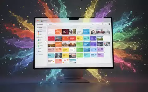 A digital calendar display on a sleek screen, showing numerous events in a wide range of custom colors, representing new customization options. - Foto: über boerse-global.de