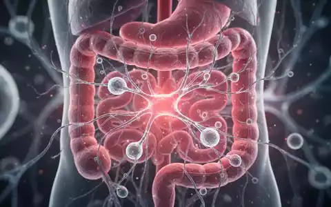 Nahaufnahme des menschlichen Darmmikrobioms, dargestellt durch komplexe, leuchtende biologische Netzwerke und Pfade. - Foto: über boerse-global.de
