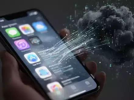 A smartphone screen with glowing lines of data flowing out, representing data collection and personalized recommendations. - Foto: über boerse-global.de