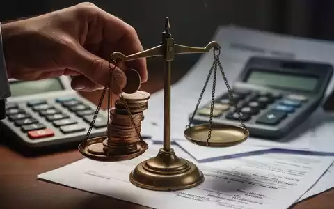 Eine Hand legt Münzen auf eine Waage, mit Dokumenten und einem Taschenrechner im Hintergrund, die finanzielle Belastungen symbolisieren. - Foto: über boerse-global.de