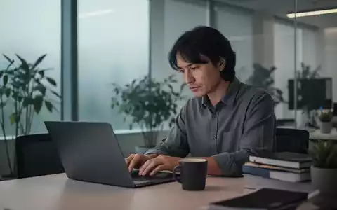 Eine konzentrierte Person arbeitet an einem Laptop in einem ruhigen, modernen Büro, das Deep Work und Produktivität symbolisiert. - Foto: über boerse-global.de