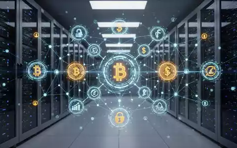 A glowing, interconnected blockchain network overlaid on a modern data center, symbolizing secure digital finance and technological innovation. - Foto: über boerse-global.de