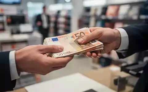 Hände tauschen Euro-Banknoten aus, was geringfügige Beschäftigung und finanzielle Transaktionen symbolisiert. - Foto: über boerse-global.de