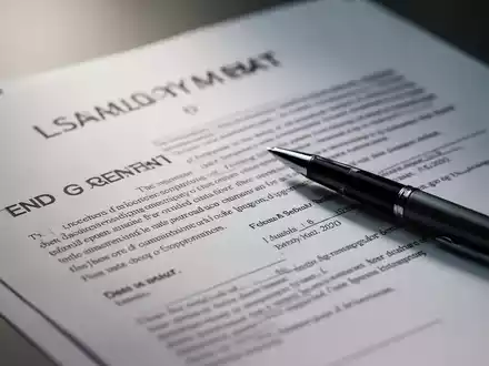 Nahaufnahme eines juristischen Dokuments oder Vertrags mit einem darauf liegenden Stift, der das Ende eines Arbeitsverhältnisses symbolisiert. - Foto: über boerse-global.de