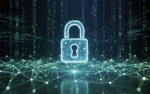 Ein digitales Vorhängeschloss über einem leuchtenden Datennetzwerk, das KI-Phishing-Abwehr symbolisiert. - Foto: über boerse-global.de