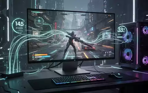 A sleek, modern Mac desktop running a graphically intensive video game, with digital overlays suggesting enhanced performance. - Foto: über boerse-global.de
