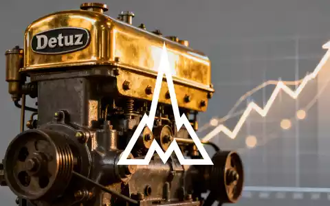 Ein polierter Vintage Deutz Motor, der Stärke symbolisiert, mit einem unscharfen, aufsteigenden Kursdiagramm im Hintergrund. - Foto: über boerse-global.de
