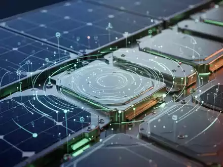 Abstrakte Darstellung von Energiekomponenten und Datenfluss, symbolisierend die Integration von SOL Components und Create Energy. - Foto: über boerse-global.de