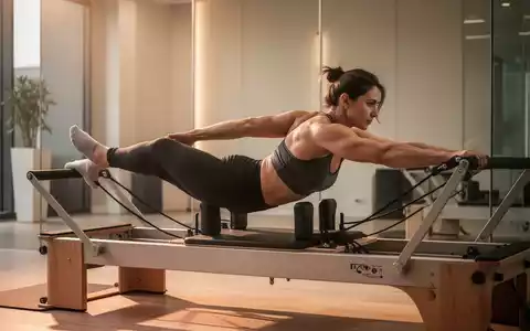 Eine Person führt eine Pilates-Übung auf einer Matte in einem hellen, modernen Studio durch, die den Rücken und den Rumpf stärkt. - Foto: über boerse-global.de