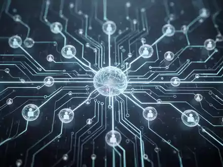A glowing, abstract digital network with interconnected nodes, symbolizing advanced AI and productivity applications. - Foto: über boerse-global.de