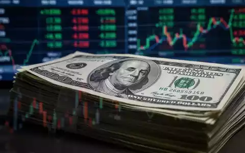 Ein Stapel Dollarnoten mit einer unscharfen Darstellung von Finanzdaten im Hintergrund, die auf den Rohstoffmarkt hindeuten. - Foto: über boerse-global.de