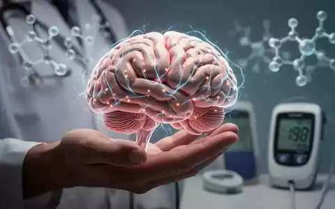 Eine Hand hält ein leuchtendes Gehirnmodell. Im Hintergrund sind abstrakte Darstellungen von Glukosemolekülen zu sehen. - Foto: über boerse-global.de