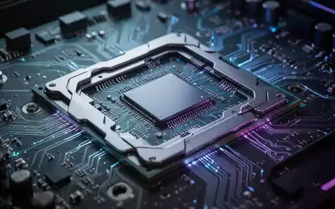 Close-up of a high-performance computer processor with intricate circuitry, glowing with blue and purple light. - Foto: über boerse-global.de
