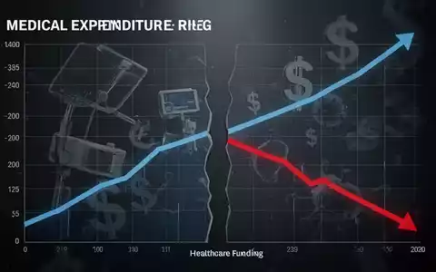 Ein stilisierter Graph zeigt steigende Gesundheitsausgaben und sinkende Finanzierung, mit einer großen Lücke dazwischen. - Foto: über boerse-global.de