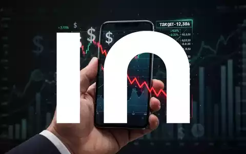 Eine Hand hält ein Smartphone mit einem fallenden Aktienchart und Dollarzeichen, die eine Kurszielsenkung symbolisieren. - Foto: über boerse-global.de