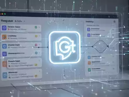 A glowing, stylized ChatGPT icon within a digital interface displaying scheduled tasks and automation workflows, set against a sophisticated tech background. - Foto: über boerse-global.de