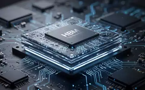 Close-up of advanced high-bandwidth memory (HBM) chips on a circuit board, glowing with subtle blue light, representing AI technology. - Foto: über boerse-global.de