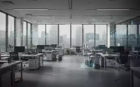 Leeres, modernes Büro mit wenigen Schreibtischen, das den Mangel an Arbeitskräften und die Auswirkungen auf die Wirtschaft symbolisiert. - Foto: über boerse-global.de