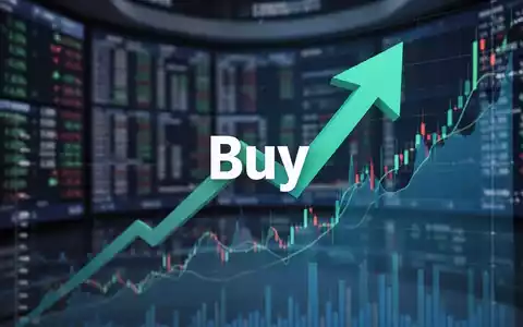 Eine stilisierte, nach oben gerichtete Pfeilgrafik über einem unscharfen Finanzdiagramm oder einer Handelsfläche, die einen Kauf symbolisiert. - Foto: über boerse-global.de