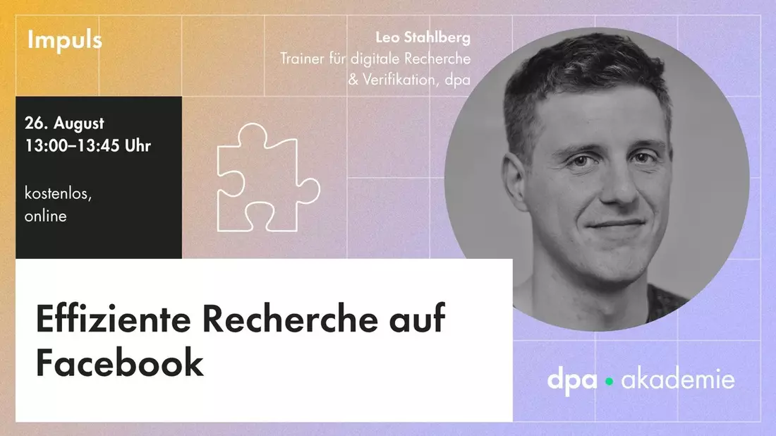 Effiziente Recherche auf Facebook - Bild: presseportal.de