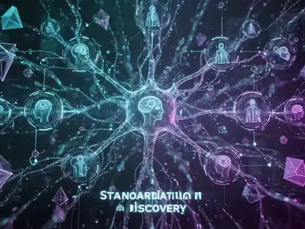A glowing, interconnected network of abstract digital icons and data streams, symbolizing AI agents and standardized resource discovery. - Foto: über boerse-global.de