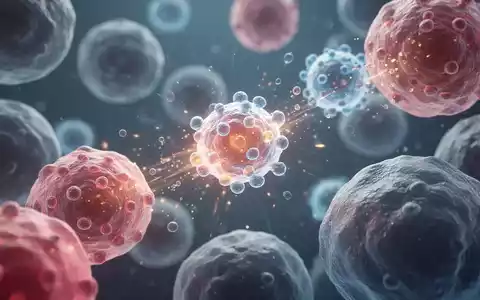 Mikroskopische Ansicht von leuchtenden Nanopartikeln, die mit biologischen Zellen interagieren, symbolisiert eine hohe Ansprechrate. - Foto: über boerse-global.de
