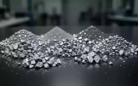 Nahaufnahme von seltenen Erden in kleinen Haufen auf einer dunklen, reflektierenden Oberfläche, die ihren metallischen Glanz hervorhebt. - Foto: über boerse-global.de