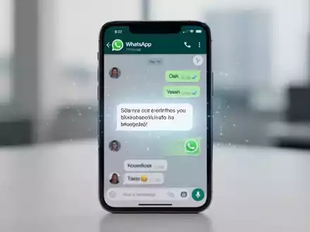 A smartphone showing a WhatsApp chat where a text message is disappearing, illustrating the 'view once' feature for enhanced privacy. - Foto: über boerse-global.de