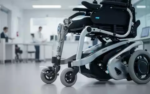 Ein Nahaufnahme eines modernen, elektrischen Rollstuhls mit glänzenden Oberflächen, der technologische Unterstützung für Menschen mit Behinderungen symbolisiert. - Foto: über boerse-global.de