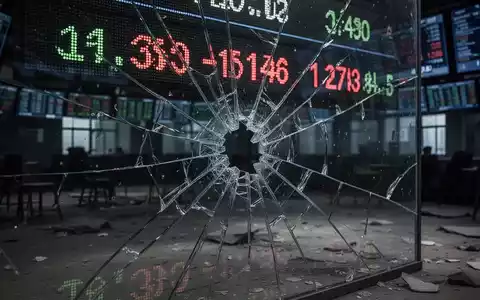 Ein zersplittertes Börsenticker-Display, das die Verwässerung von Aktionären und den Kurssturz einer Aktie symbolisiert. - Foto: über boerse-global.de