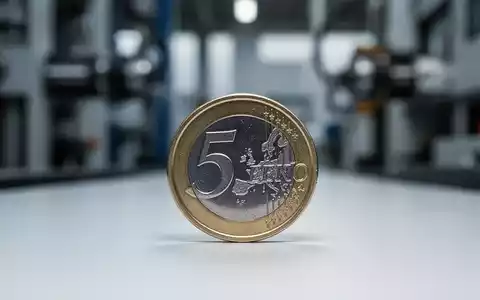 Nahaufnahme einer 50-Cent-Münze auf einer hellen Oberfläche mit unscharfem industriellen Hintergrund. - Foto: über boerse-global.de
