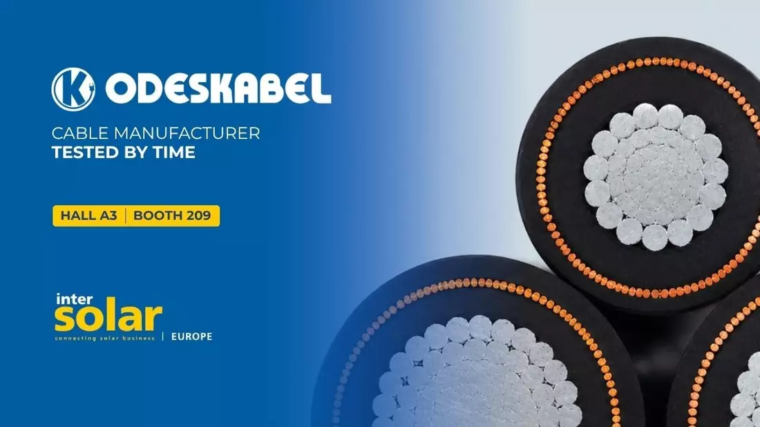 From Solar String to Grid Connection: / Odeskabel showcases complete renewable energy cable solutions, featuring TÜV certified PV cables and HD 620-10C fully type tested Medium Voltage cables - Bild: presseportal.de
