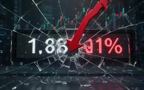 Ein roter Abwärtspfeil durchbohrt einen zerbrochenen Glas-Aktienticker mit negativer Prozentanzeige, auf dunklem, technologischem Hintergrund. - Foto: über boerse-global.de