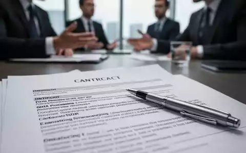 Nahaufnahme eines Vertragsdokuments mit einem Stift, im Hintergrund unscharf diskutierende Personen. Symbolisiert Datenschutz und rechtliche Compliance. - Foto: über boerse-global.de