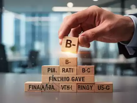 Eine Hand platziert einen Holzklotz mit der Aufschrift 'B-' auf einem Stapel, der eine Rating-Anhebung symbolisiert. - Foto: über boerse-global.de