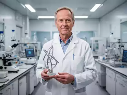 Pär Nordlund, ein Wissenschaftler, hält einen Innovationspreis in einem modernen Labor. - Foto: über boerse-global.de