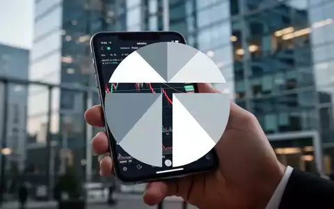 Eine Hand hält ein Smartphone mit einem fallenden Aktienchart vor einem unscharfen Bürogebäude. Symbolisiert Insider-Gewinnmitnahmen. - Foto: über boerse-global.de