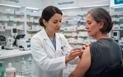 Eine Apothekerin verabreicht einem Patienten in einer modernen Apotheke eine Impfung, symbolisch für erweiterte Serviceangebote. - Foto: über boerse-global.de