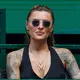 Unterstützte ihren Freund Alexander Zverev in Halle: Sophia Thomalla.  - Bild: Friso Gentsch/dpa