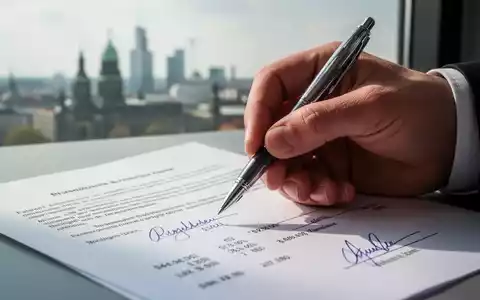 Eine Hand hält einen Stift über ein juristisches Dokument, das Finanzschwellenwerte und rechtliche Änderungen andeutet. Berlin im Hintergrund. - Foto: über boerse-global.de
