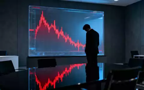 Eine Person betrachtet einen digitalen Aktienchart mit fallendem Trend in einem modernen Büro. Betont finanzielle Belastung. - Foto: über boerse-global.de