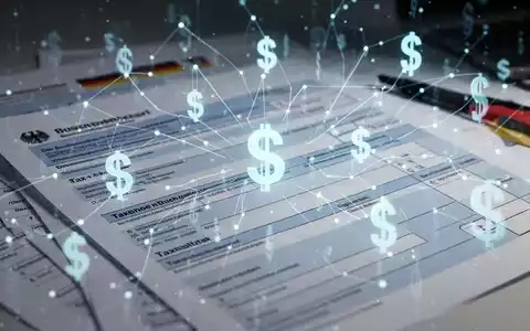 Eine stilisierte digitale Darstellung von Steuerformularen oder einer Benutzeroberfläche mit Währungssymbolen, die die elektronische Einreichung und Finanzprozesse widerspiegelt. - Foto: über boerse-global.de