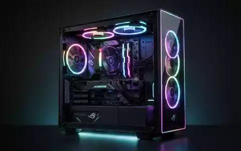 A high-performance gaming PC desktop with intricate internal components, glowing RGB lights, and a sleek, futuristic design. - Foto: über boerse-global.de