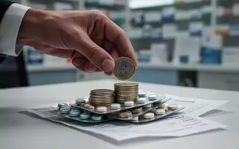 Eine Hand legt Euro-Münzen auf Medikamentenpackungen und einen Rezeptschein, symbolisiert steigende Zuzahlungen und Gesundheitskosten. - Foto: über boerse-global.de