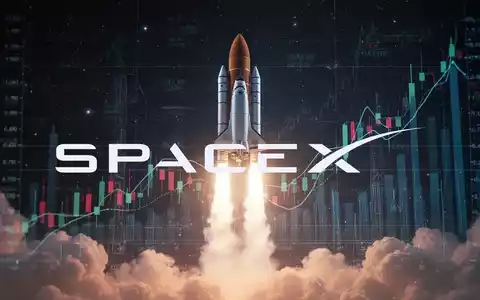 Eine stilisierte, futuristische Rakete startet ins All, mit subtilen Finanzmarktdaten überlagert. - Foto: über boerse-global.de