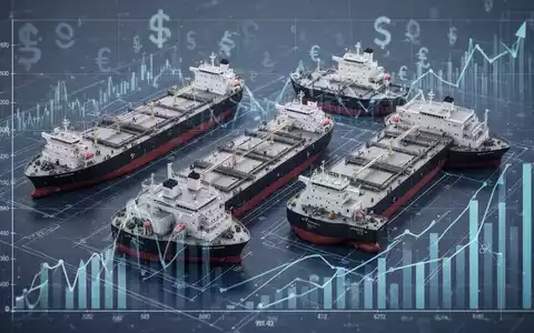 Blaupause von sechs modernen Schiffen mit Finanzdiagrammen und Währungssymbolen im Hintergrund, die Investitionen und Neubau darstellen. - Foto: über boerse-global.de