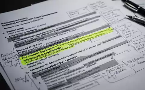 Ein detailliertes Nahaufnahme eines komplexen juristischen Dokuments mit hervorgehobenen Abschnitten und Notizen. - Foto: über boerse-global.de